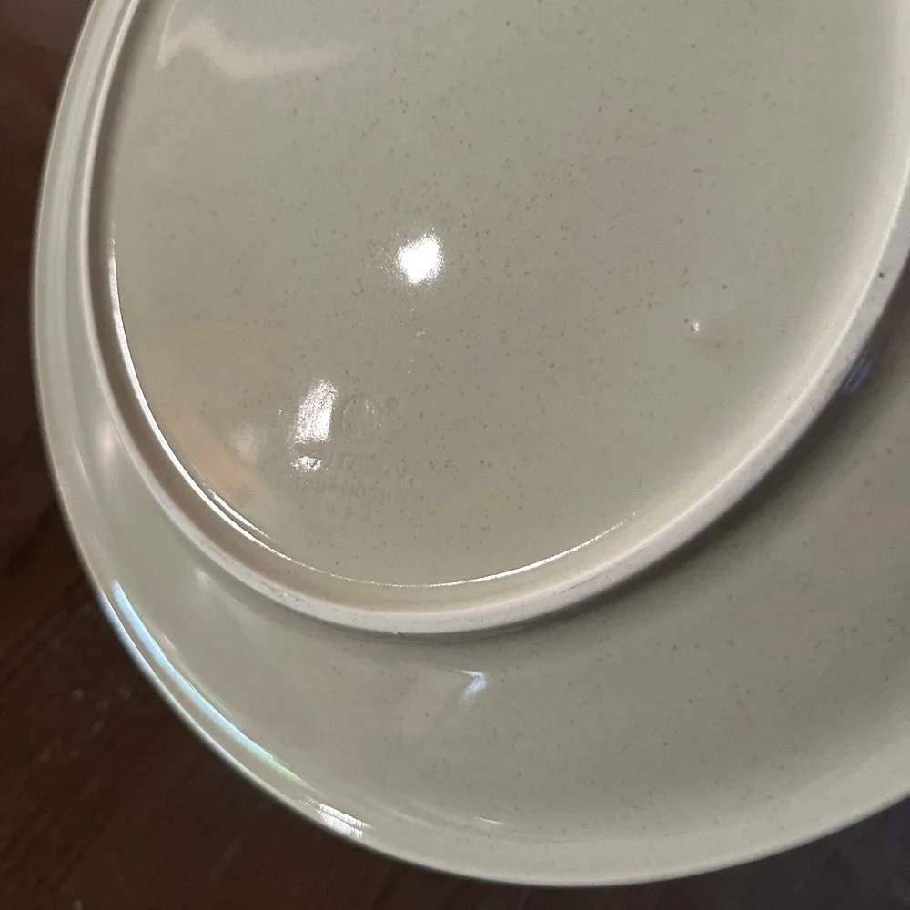 Pfaltzgraff USA CAPPUCCINO Serving Plate Cream‎ Striped Stoneware 13 Inch USA